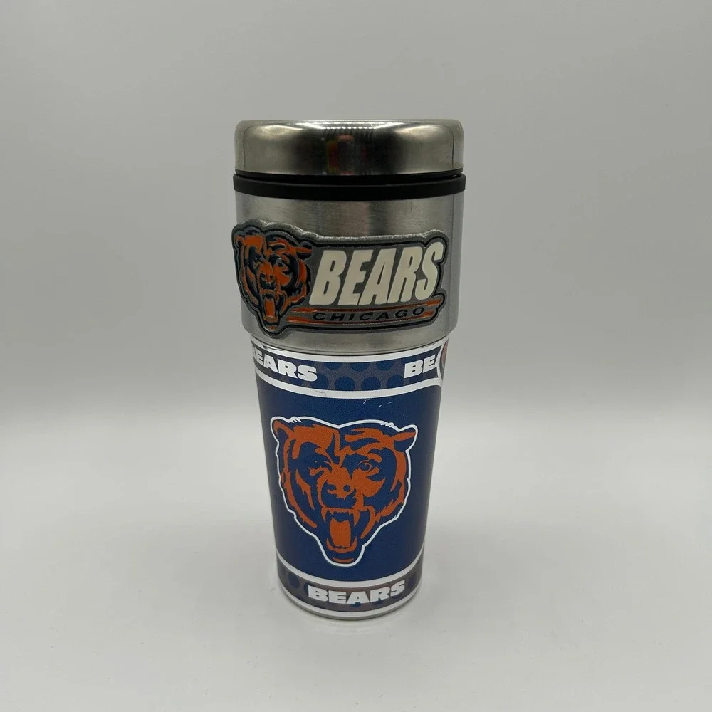 Chicago Bears NFL Stainless Steel Travel Tumbler Mug Sporty Football USA Made